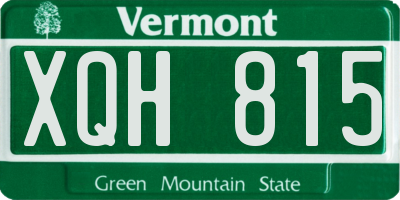 VT license plate XQH815