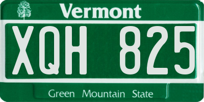 VT license plate XQH825