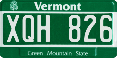 VT license plate XQH826