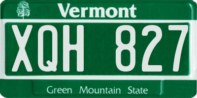 VT license plate XQH827
