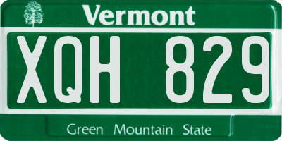 VT license plate XQH829