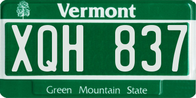 VT license plate XQH837