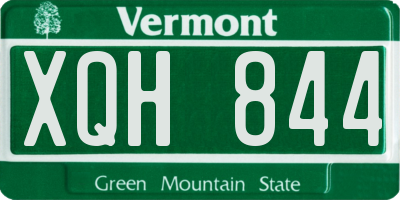VT license plate XQH844