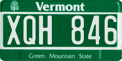 VT license plate XQH846