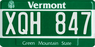VT license plate XQH847