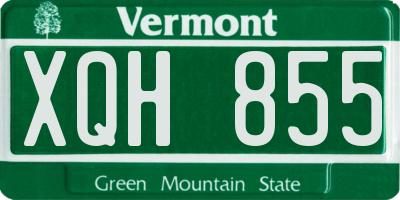 VT license plate XQH855