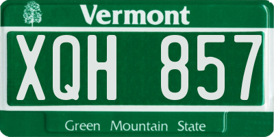 VT license plate XQH857
