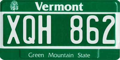 VT license plate XQH862