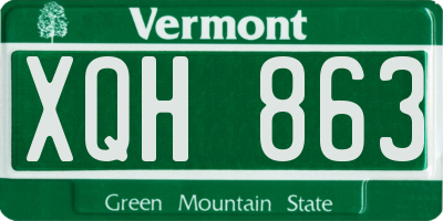 VT license plate XQH863
