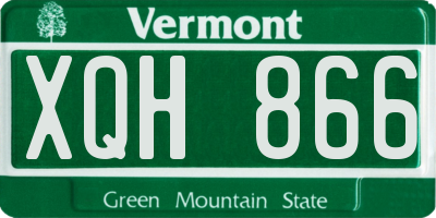 VT license plate XQH866