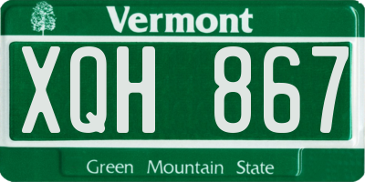 VT license plate XQH867