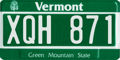 VT license plate XQH871