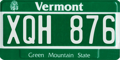 VT license plate XQH876