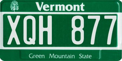VT license plate XQH877
