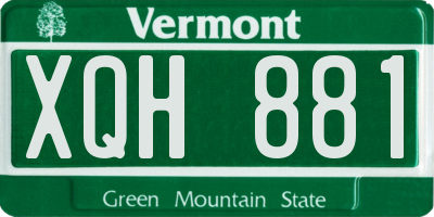 VT license plate XQH881
