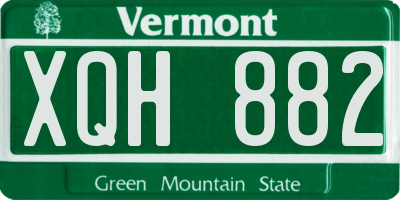 VT license plate XQH882