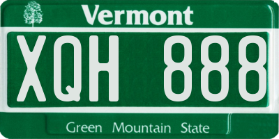 VT license plate XQH888