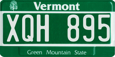 VT license plate XQH895