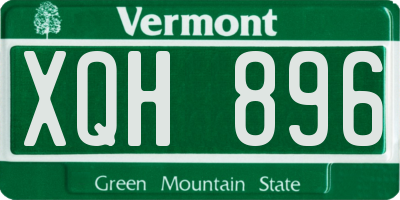 VT license plate XQH896