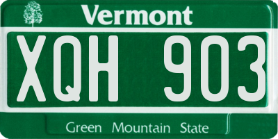VT license plate XQH903