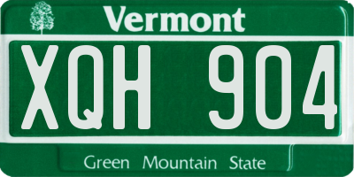 VT license plate XQH904