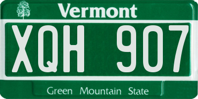 VT license plate XQH907