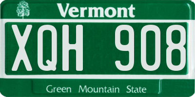 VT license plate XQH908