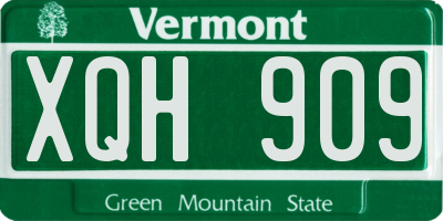 VT license plate XQH909