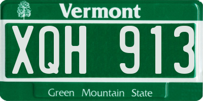 VT license plate XQH913
