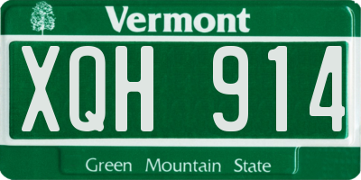 VT license plate XQH914