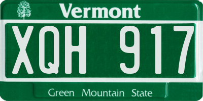 VT license plate XQH917