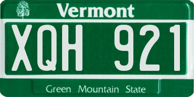 VT license plate XQH921