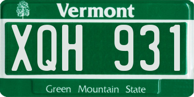 VT license plate XQH931