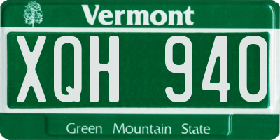 VT license plate XQH940