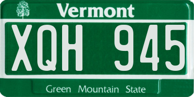 VT license plate XQH945