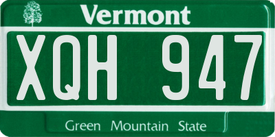 VT license plate XQH947