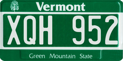 VT license plate XQH952