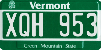 VT license plate XQH953