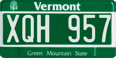 VT license plate XQH957