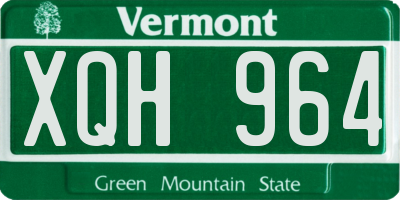 VT license plate XQH964