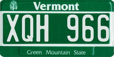 VT license plate XQH966