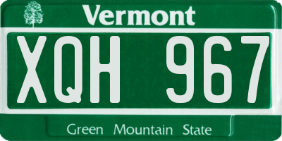 VT license plate XQH967