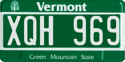 VT license plate XQH969