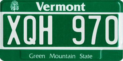 VT license plate XQH970