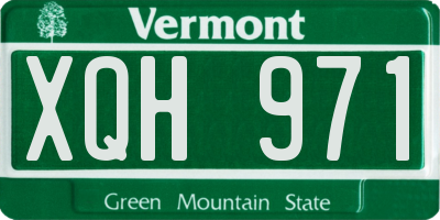 VT license plate XQH971