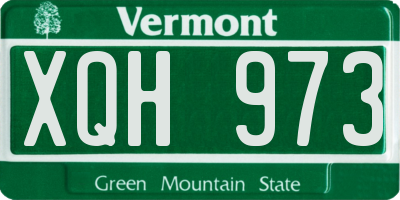 VT license plate XQH973