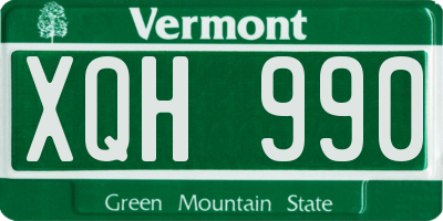 VT license plate XQH990