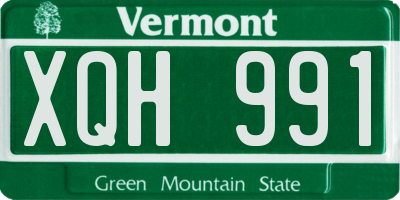 VT license plate XQH991