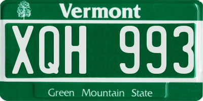 VT license plate XQH993