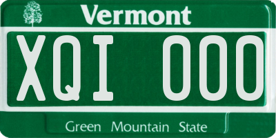 VT license plate XQI000